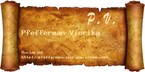 Pfefferman Viorika névjegykártya